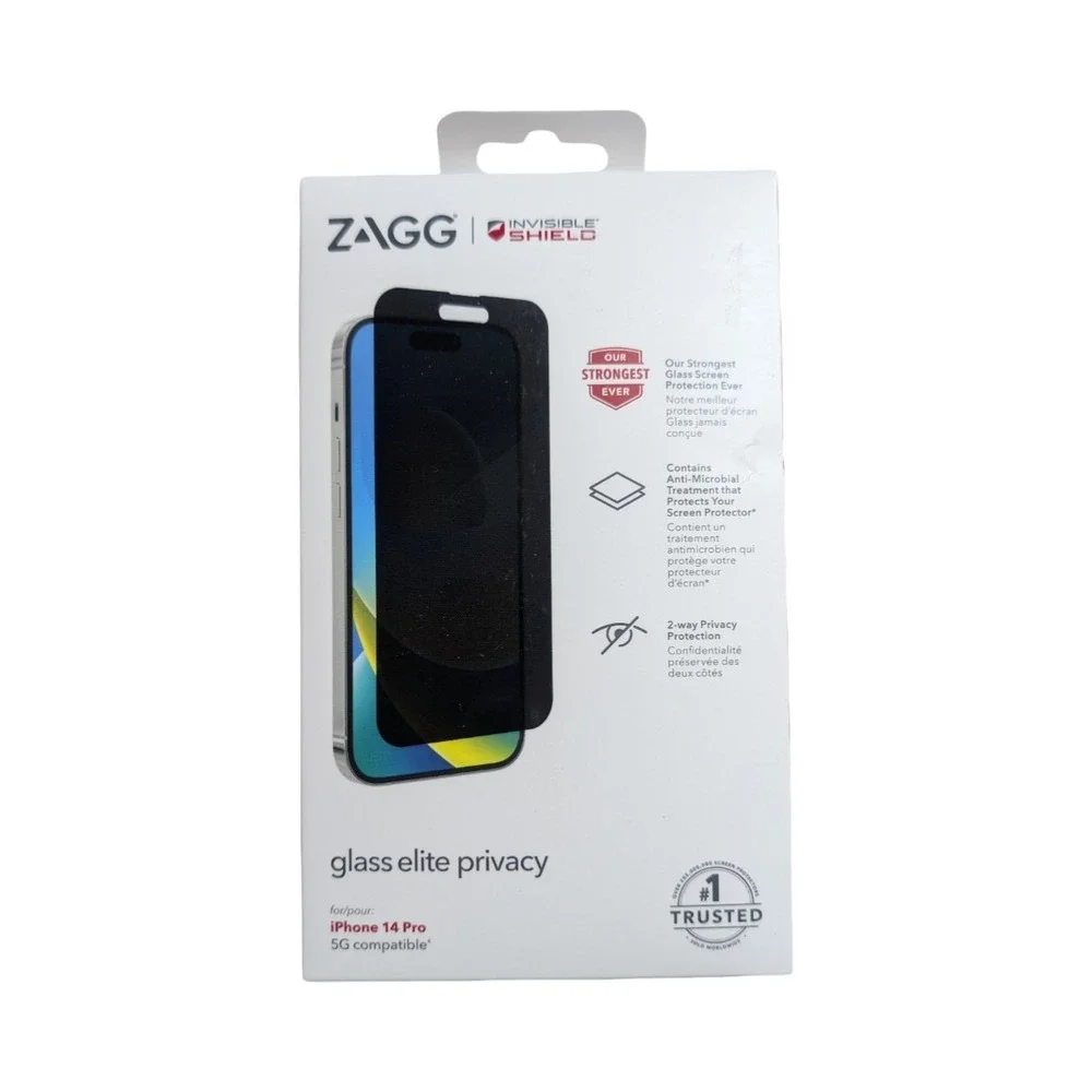 Aa9-N ZAGG‎ invisible Shield Screen Protector Elite Privacy iPhone 14 Pro 5G